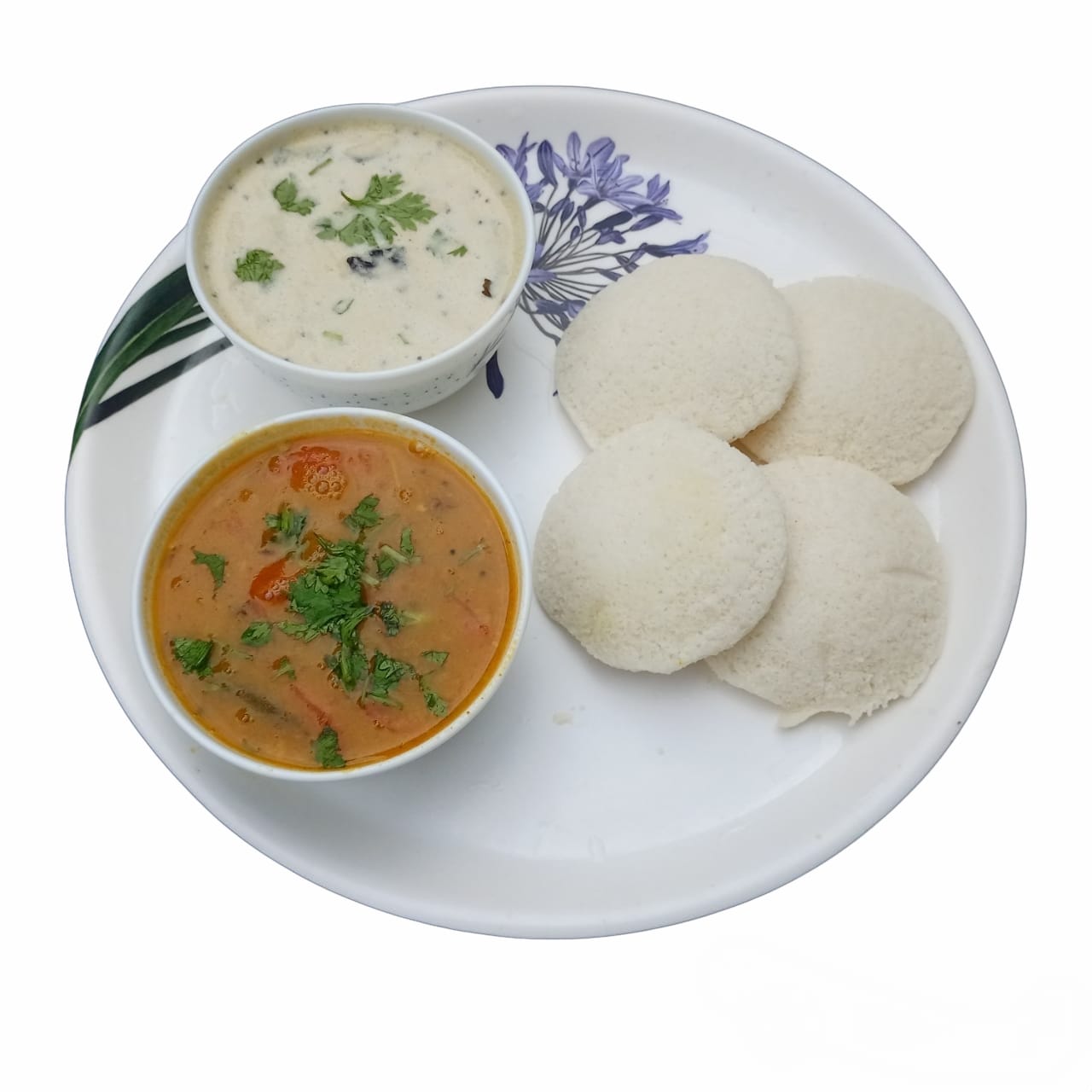 Idli with Chutney Sambar